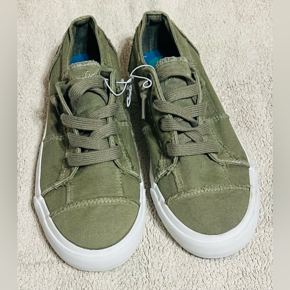 Blowfish Khaki Canvas Sneakers with White Soles